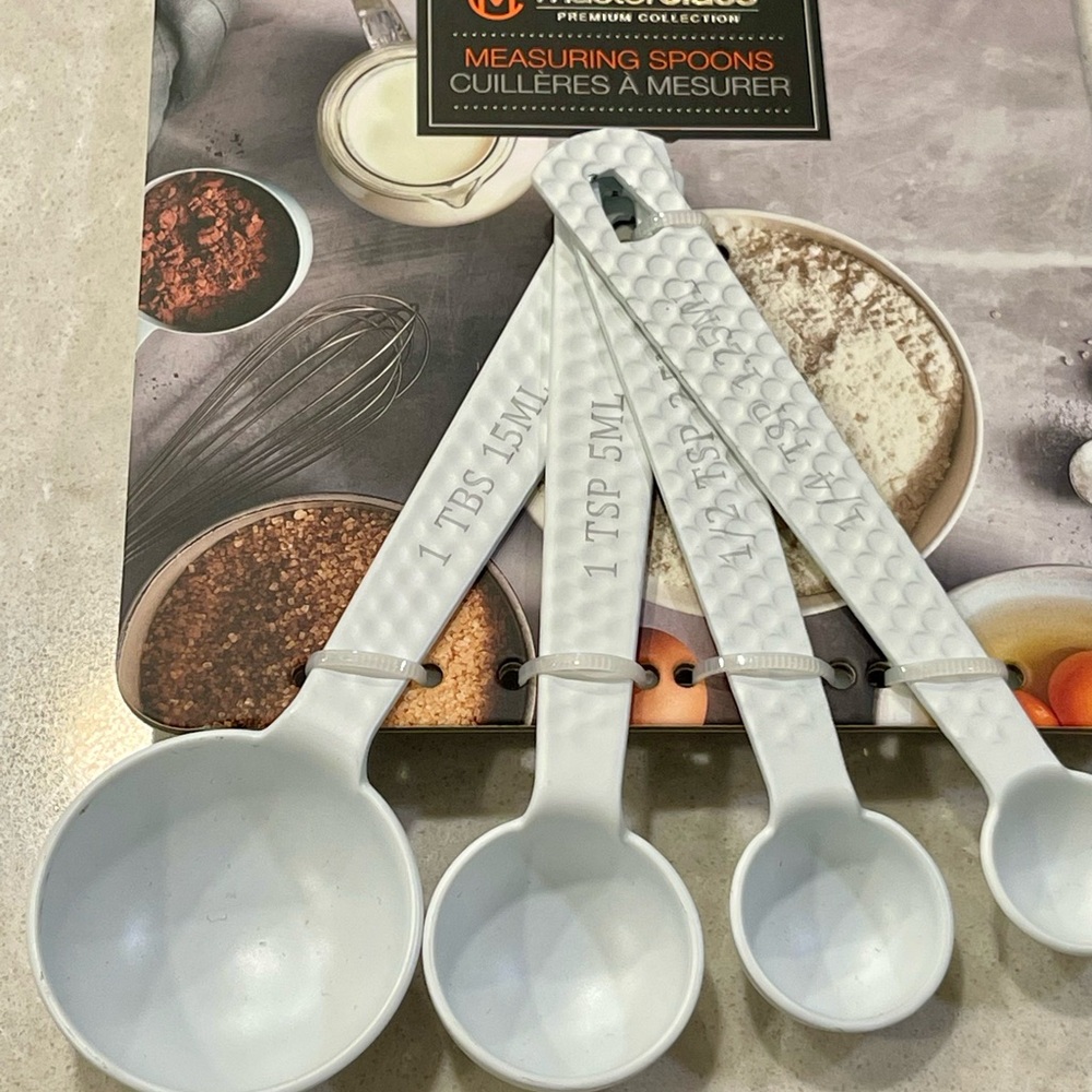NEW Measuring spoons, white steel textured measuring spoons, kitchen utensils! - Picture 10 of 11